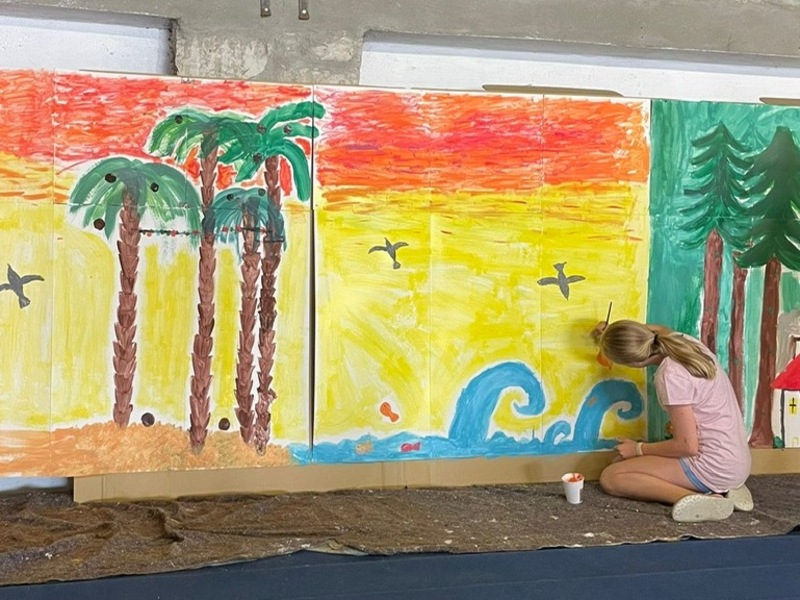 Malen beim Theaterworkshop